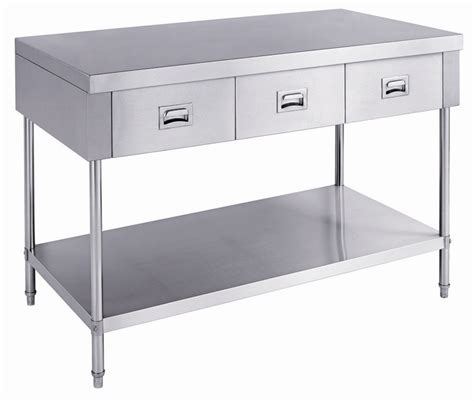 stainless steel table with drawers